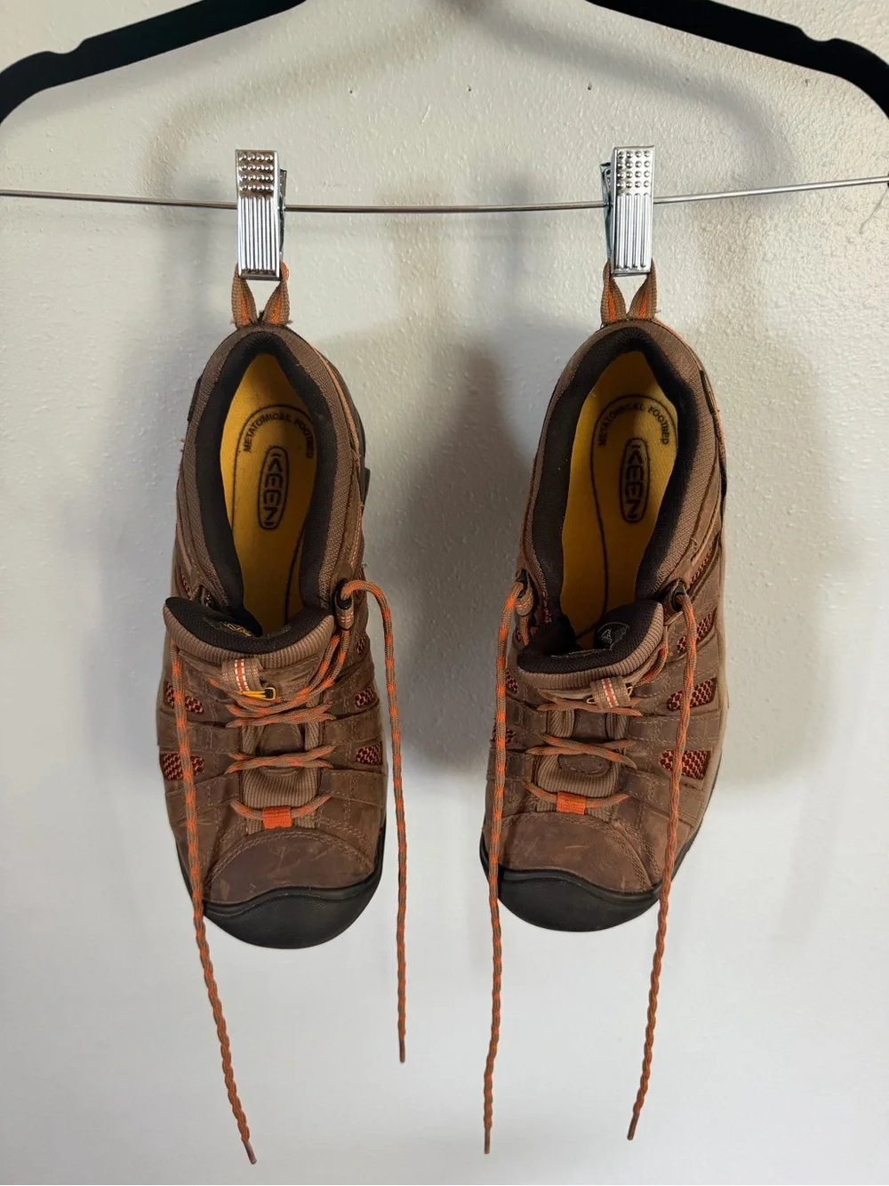 Keen Brown and Orange Men's Waterproof Hiking Boots